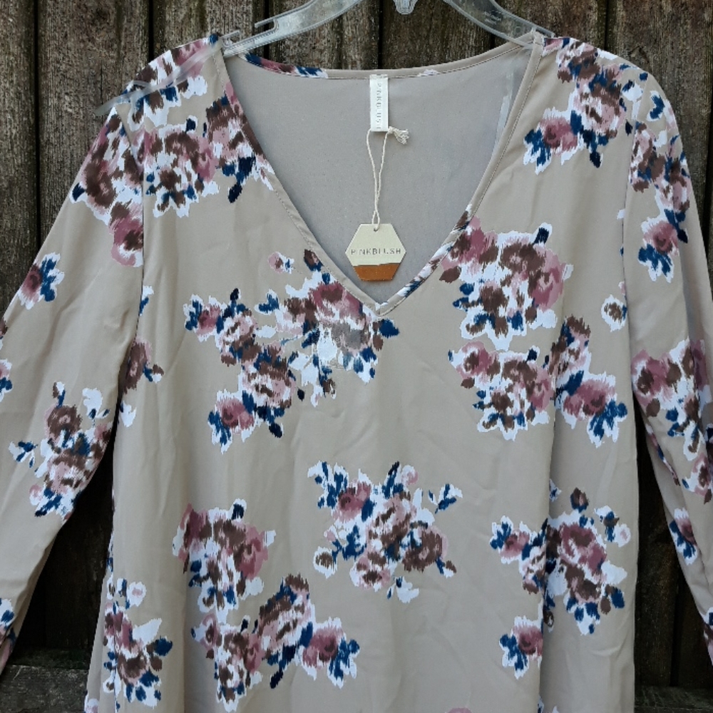 Pink Blue Tan Floral dress